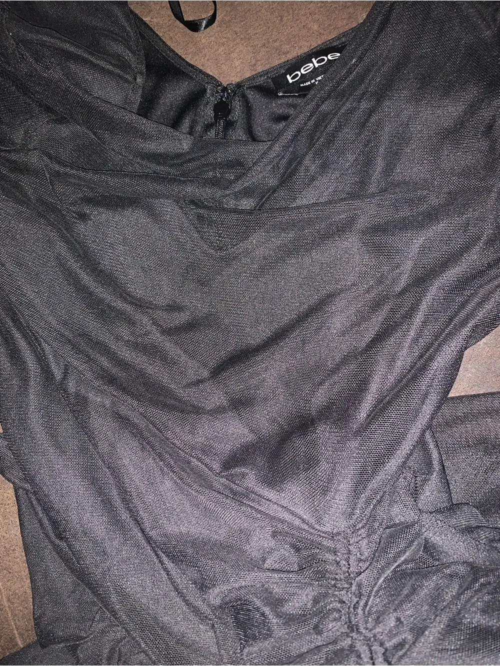 bebe MESH RUCHED DRESS M - Picture 5 of 10